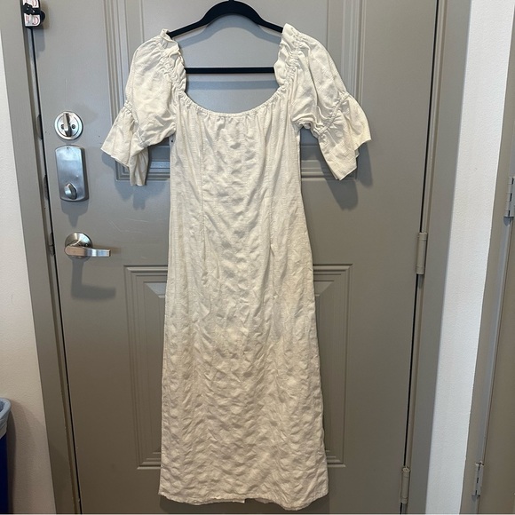 Free People Acting Cool Button Down Midi Dress White Ivory Size Extra Small XS - Picture 4 of 8